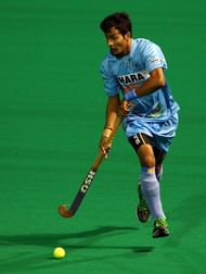 PERTH, AUSTRALIA - OCTOBER 20: Yuvraj Walmiki of India looks for a pass during the match between New Zealand and India on day one of the International Superseries at Perth Hockey Stadium on October 20, 2011 in Perth, Australia.